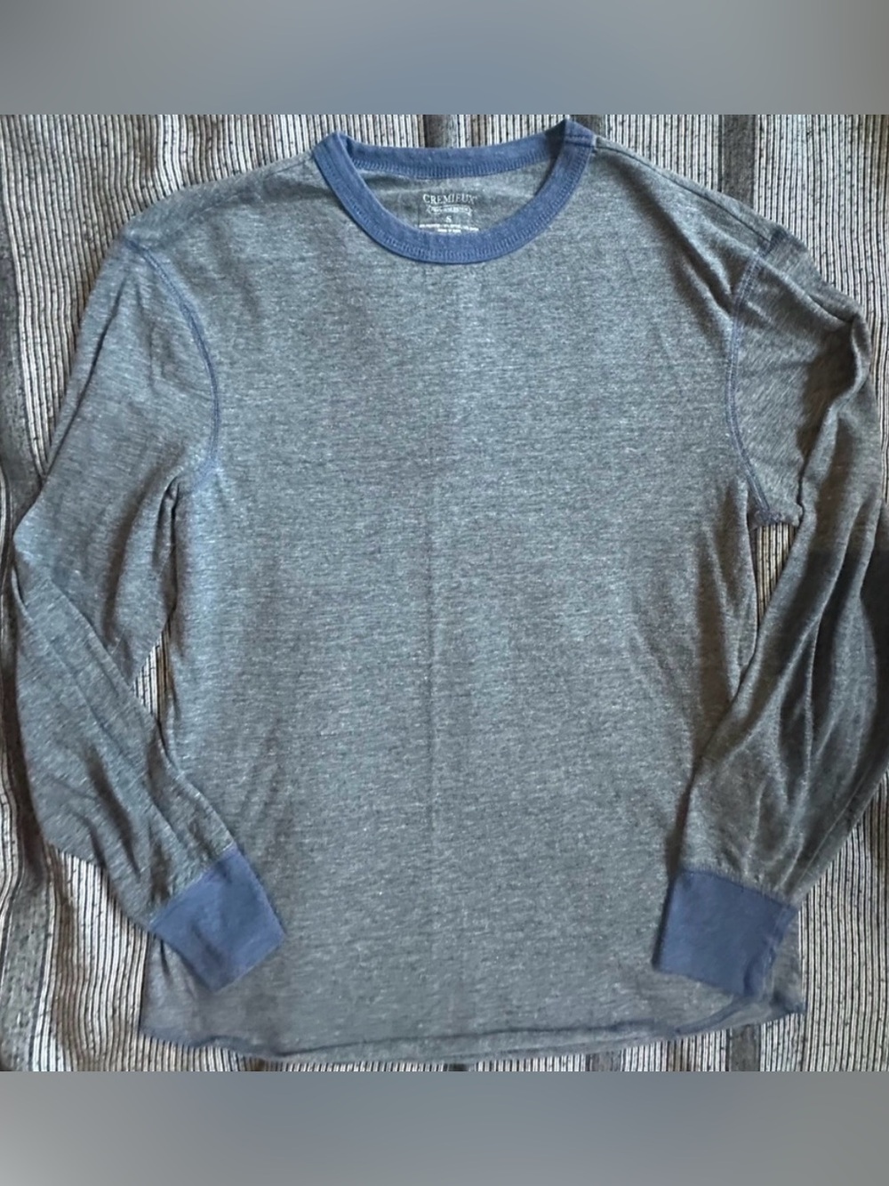 Mens S Gray and Blue Undershirt type Long sleeve tee